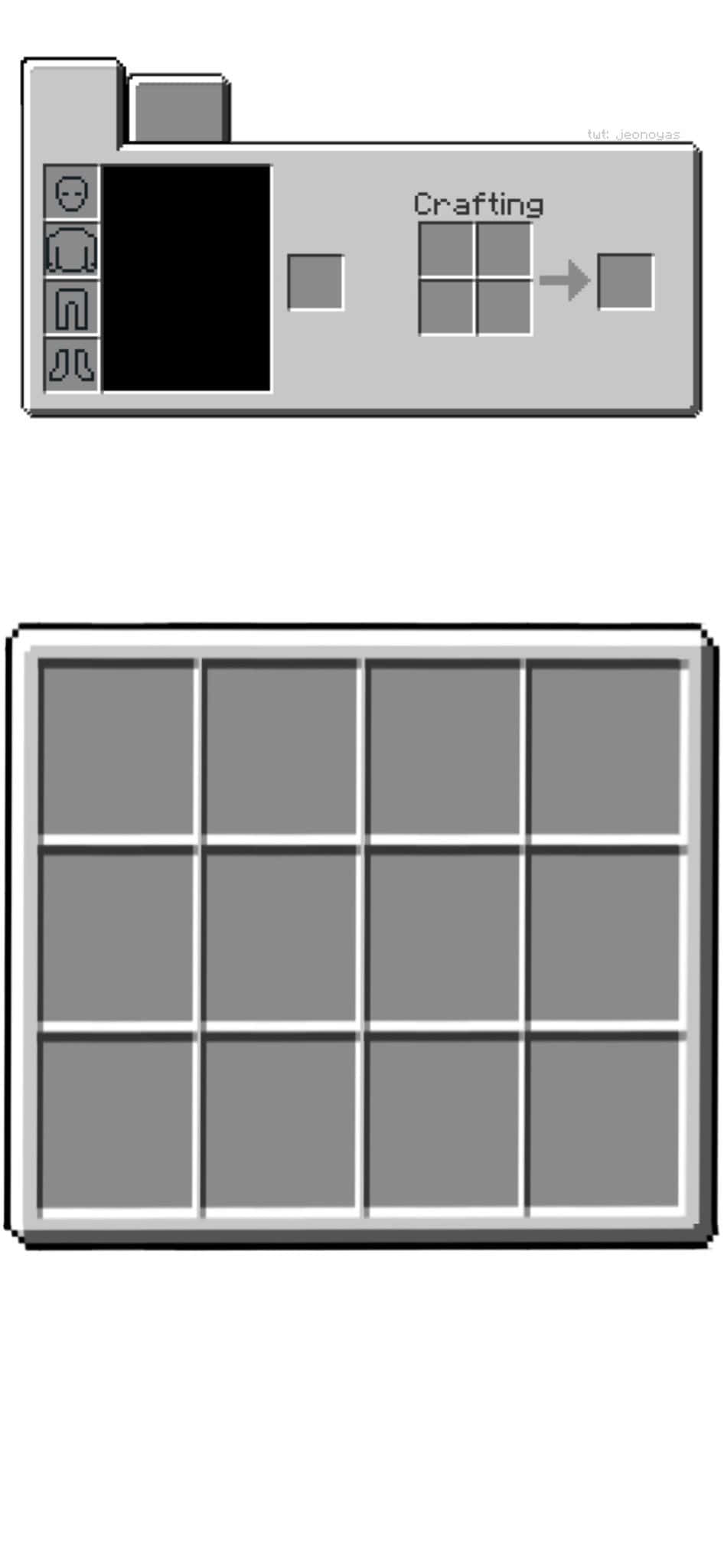 Minecraft, inventory grid, crafting table layout, Full HD Phone Wallpaper