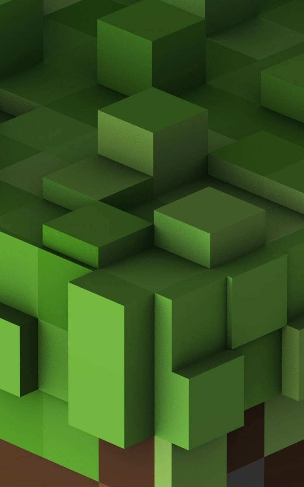 Minecraft, green aesthetic, pixelated green tree, HD Phone Wallpaper