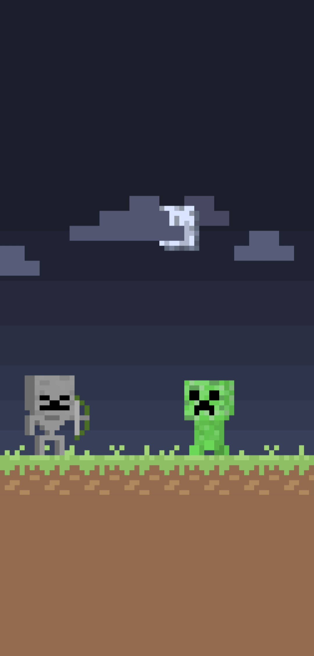 skeleton, creeper, Minecraft, Full HD Phone Wallpaper