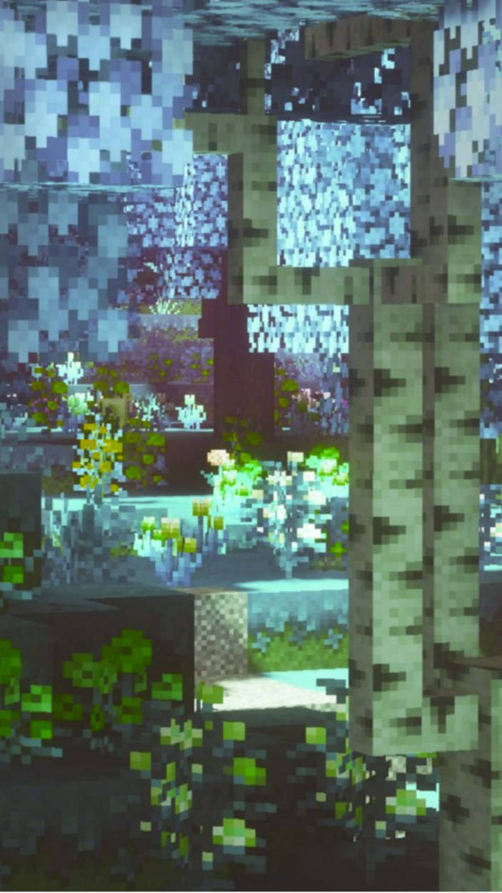 Minecraft, iPhone, underwater scene, SD Phone Wallpaper