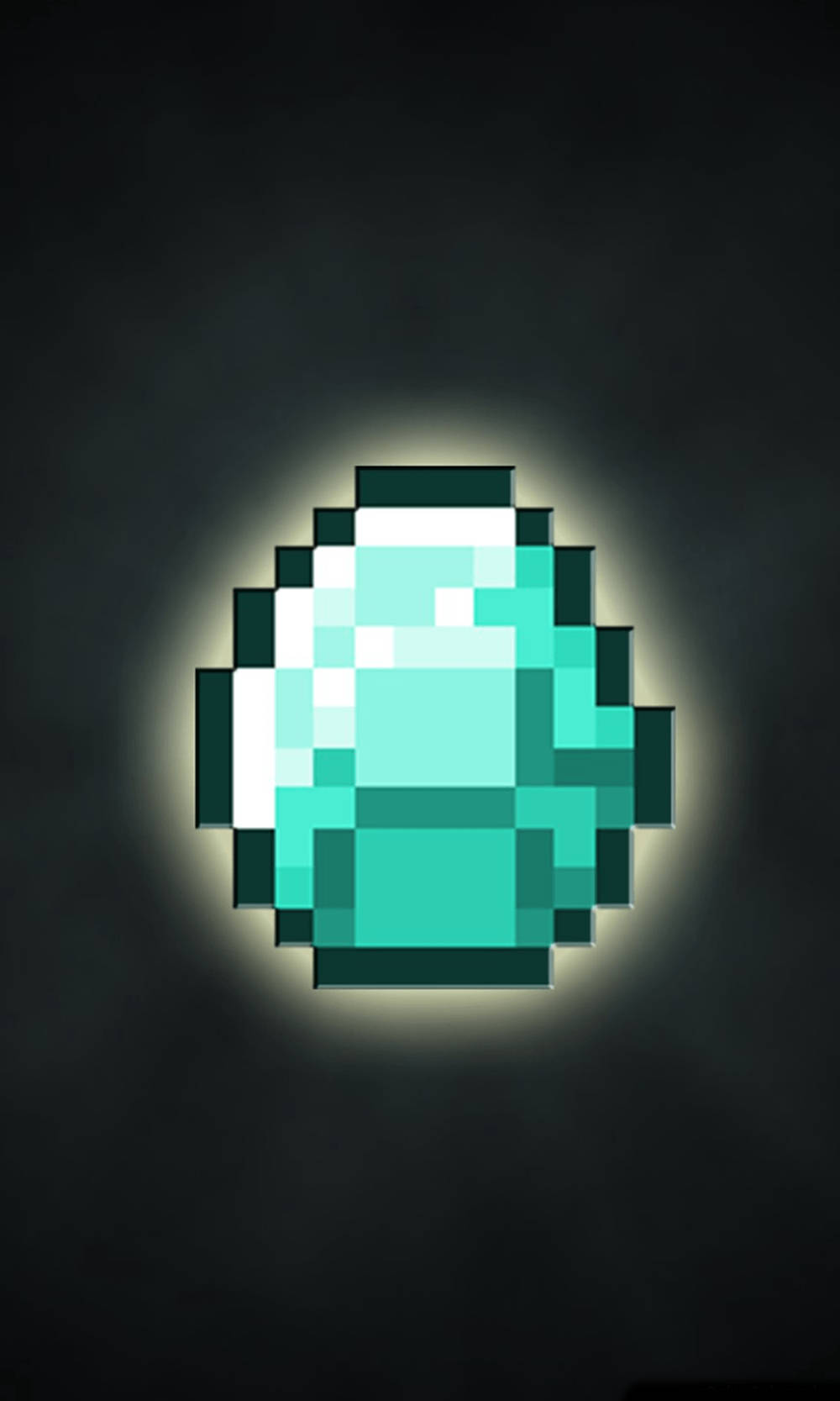 Minecraft Phone, green egg, glowing teal, HD Phone Wallpaper