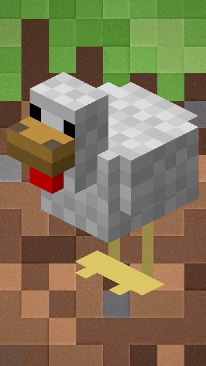 Minecraft, chicken mob, iPhone, HD Phone Wallpaper