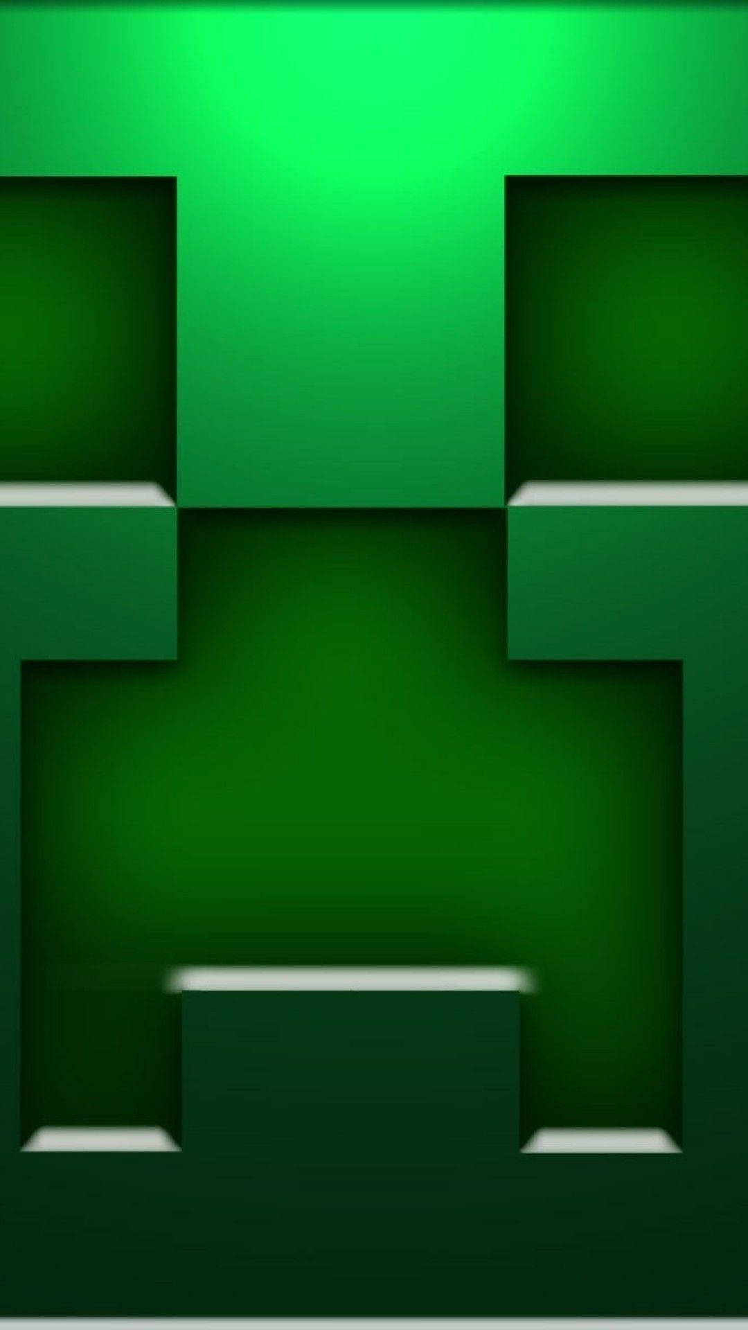 Minecraft, green creeper face, pixelated, Full HD Phone Wallpaper