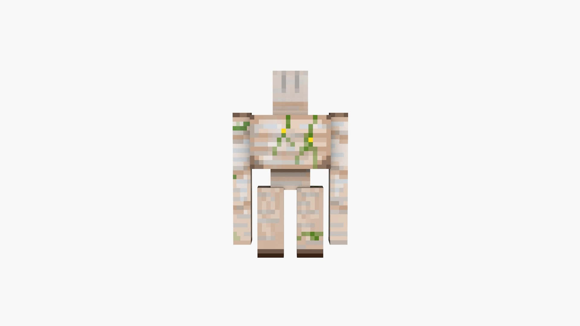 Minecraft Iron Golem, wooden texture, green vines, Full HD Desktop Wallpaper