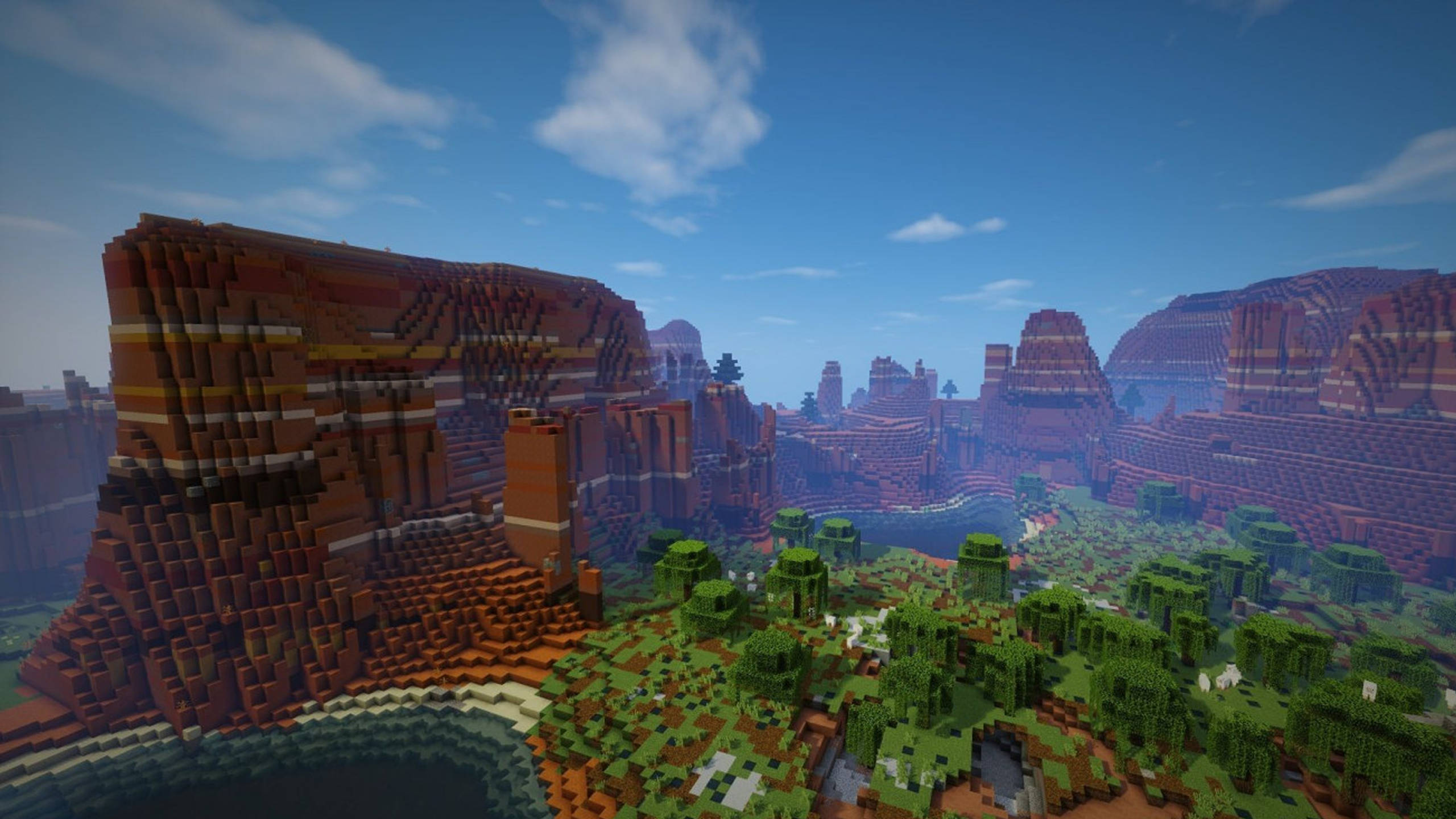 massive mesa biome, 2560x1440, Minecraft, 2K Desktop Wallpaper