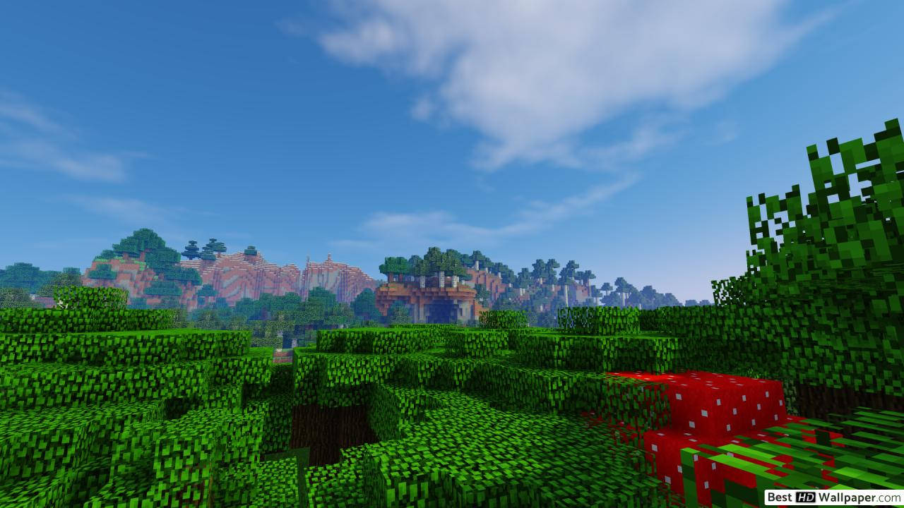 Minecraft, 1280x720, green hills, HD Desktop Wallpaper