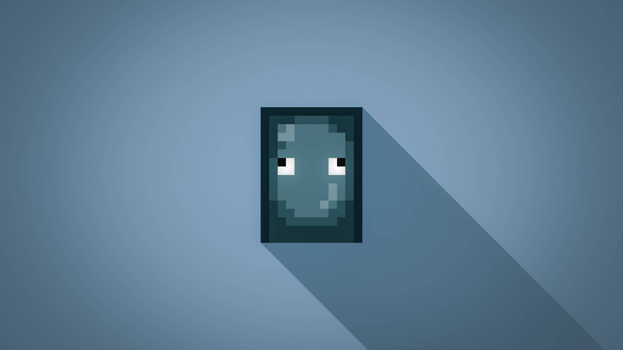 Minecraft Landscape, minimalist squid, pixelated ghost face, 2K Desktop Wallpaper