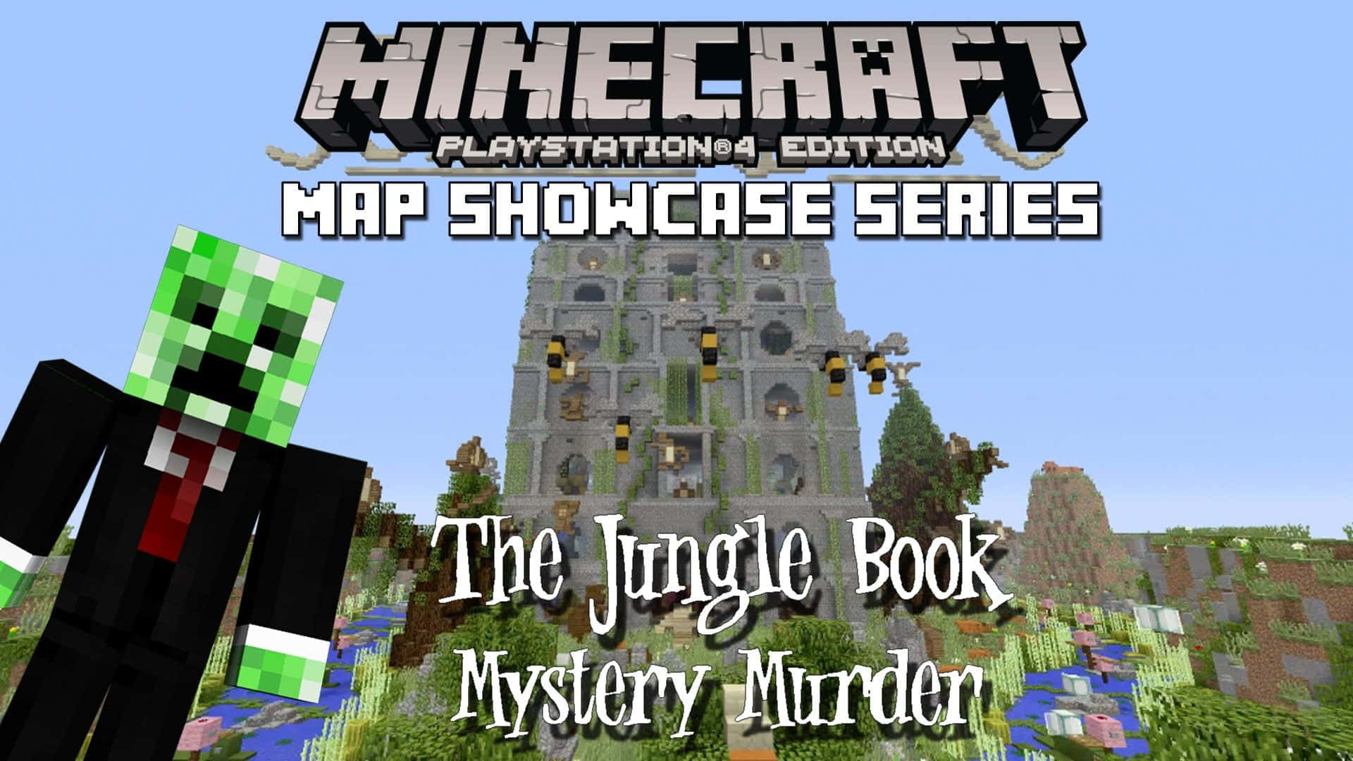 Minecraft, creeper, jungle temple, Full HD Desktop Wallpaper