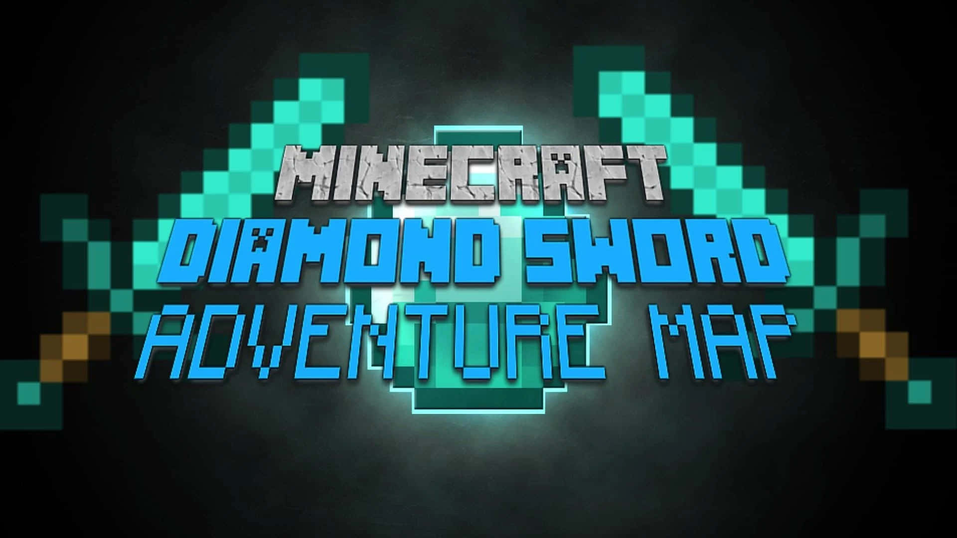 Minecraft, diamond sword, blue light, Full HD Desktop Wallpaper