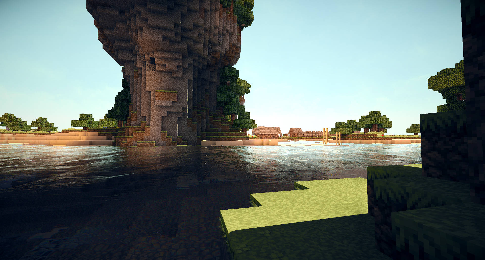 Minecraft, 4K resolution, pixelated landscape, Full HD Desktop Wallpaper
