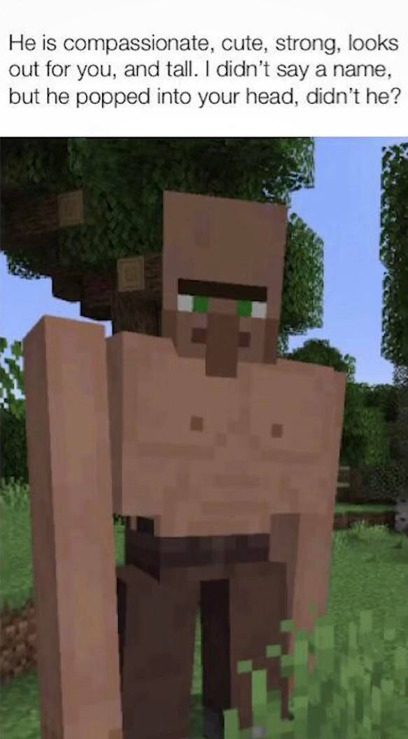Minecraft, buff villager, green eyes, SD Phone Wallpaper