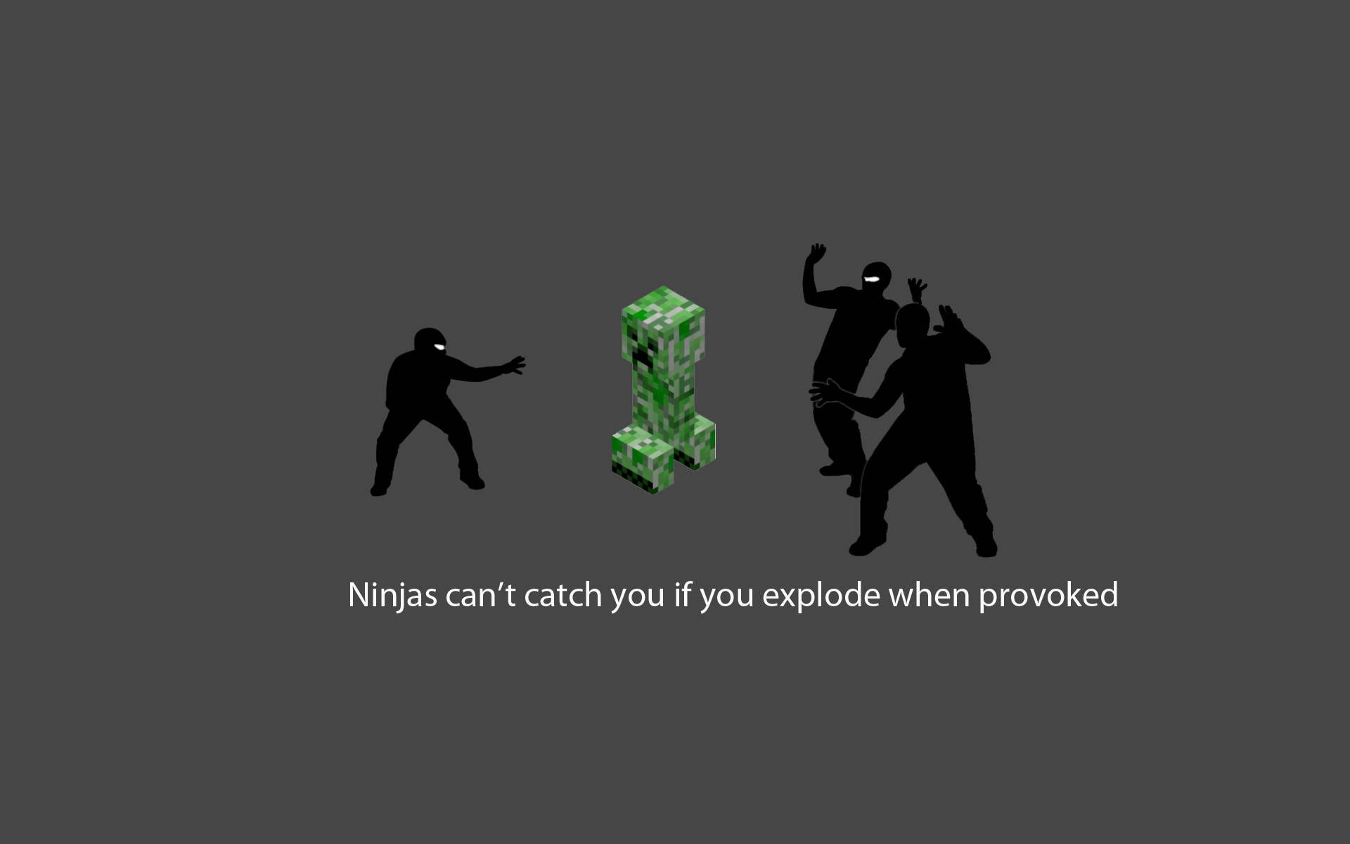 Minecraft, ninja, pixelated green creeper, Full HD Desktop Wallpaper