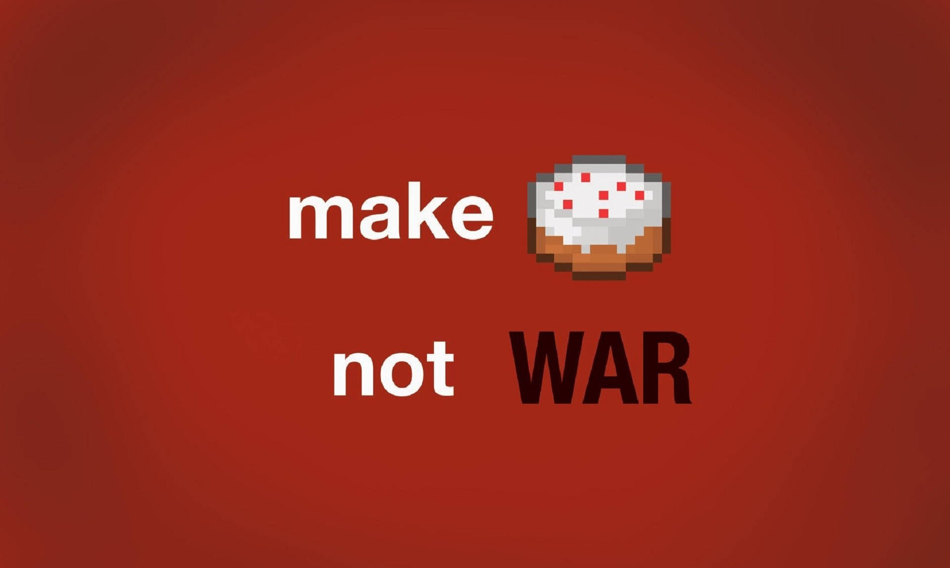 Minecraft meme, pixelated doughnut, make not war, Full HD Desktop Wallpaper