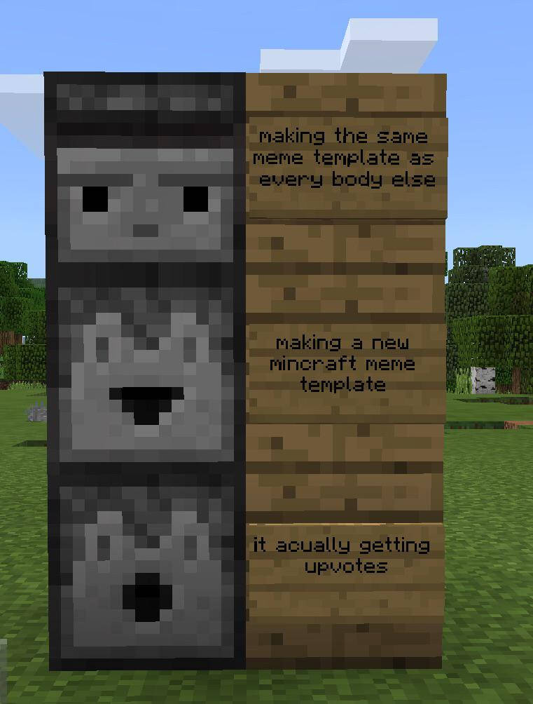 Minecraft meme, pixelated faces, meme template, SD Phone Wallpaper