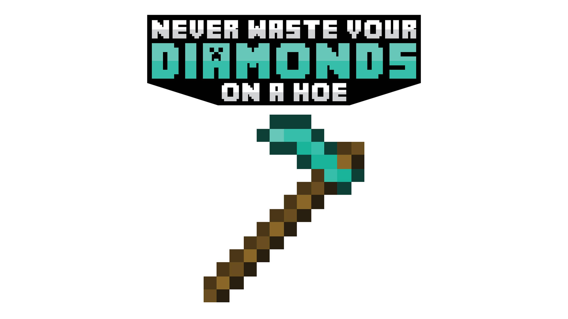 Minecraft, diamond axe, pixelated, Full HD Desktop Wallpaper