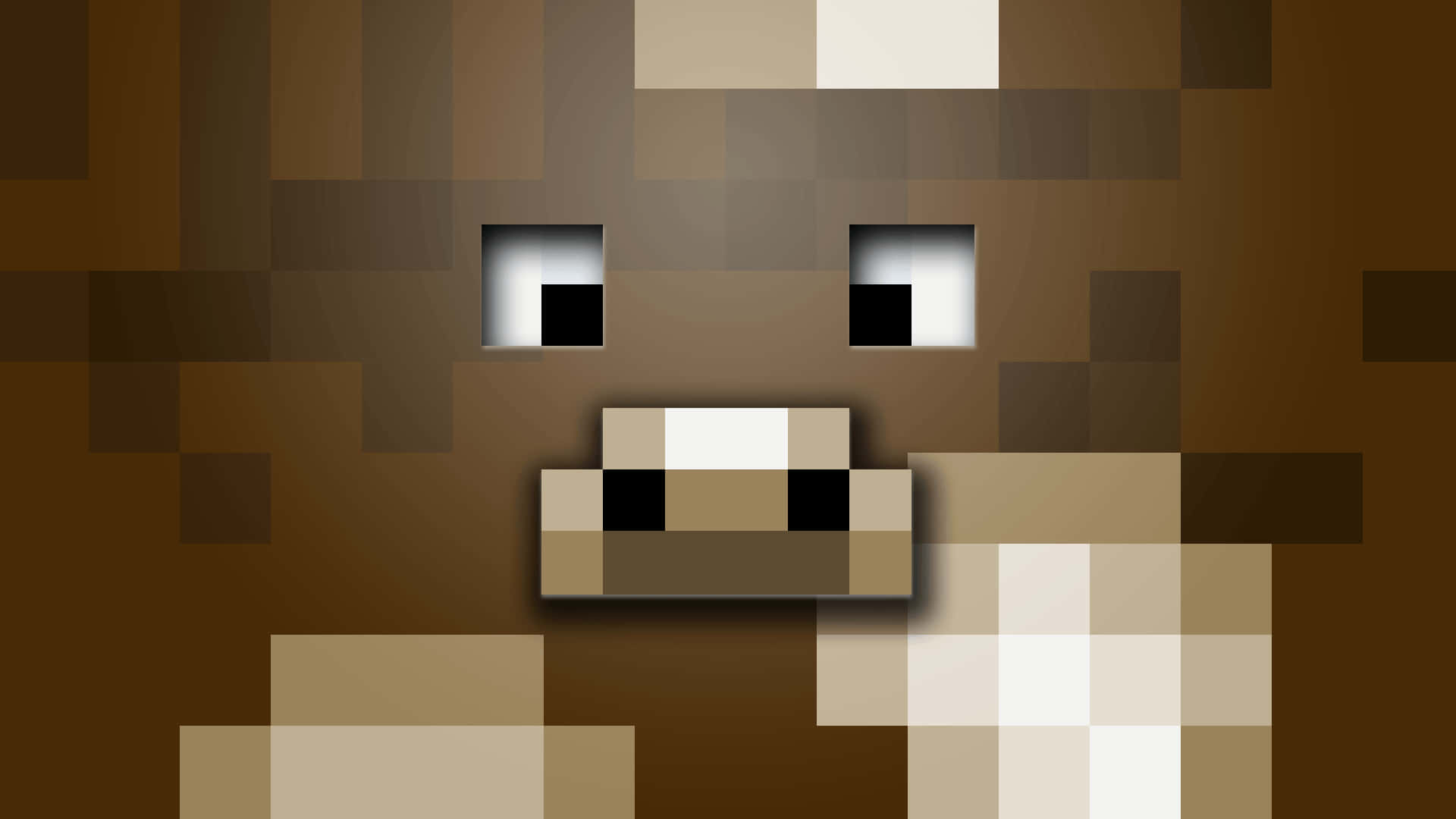 Minecraft Mobs, cow, brown, Full HD Desktop Wallpaper