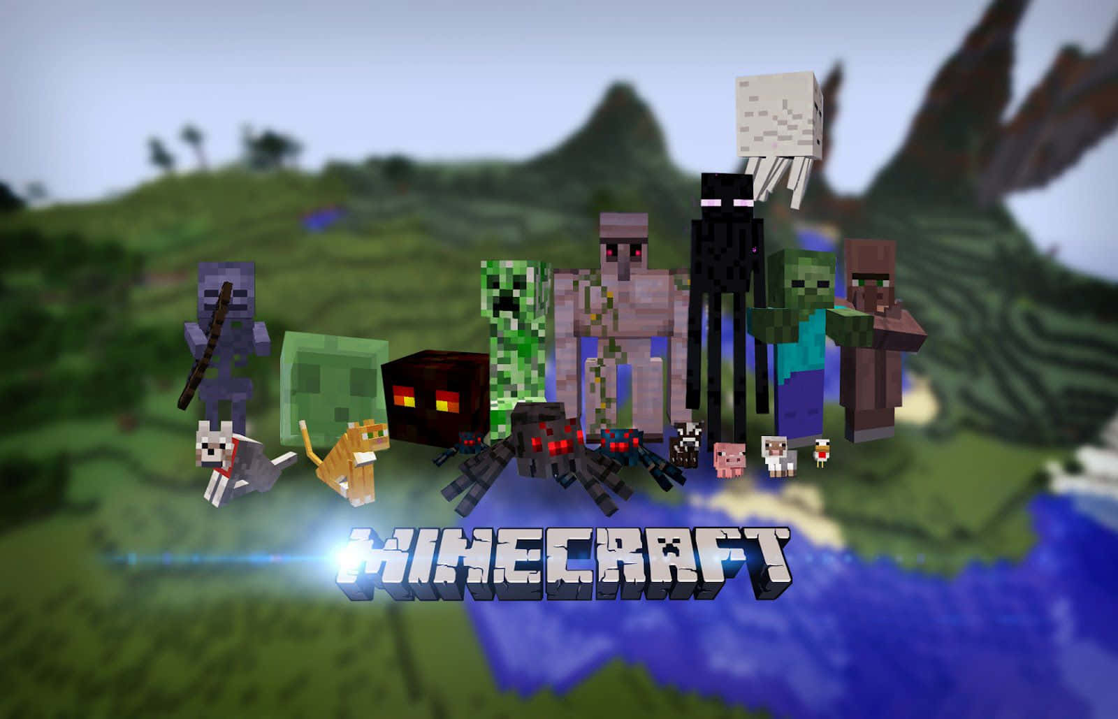 Minecraft Mobs, zombies, creepers, HD Desktop Wallpaper