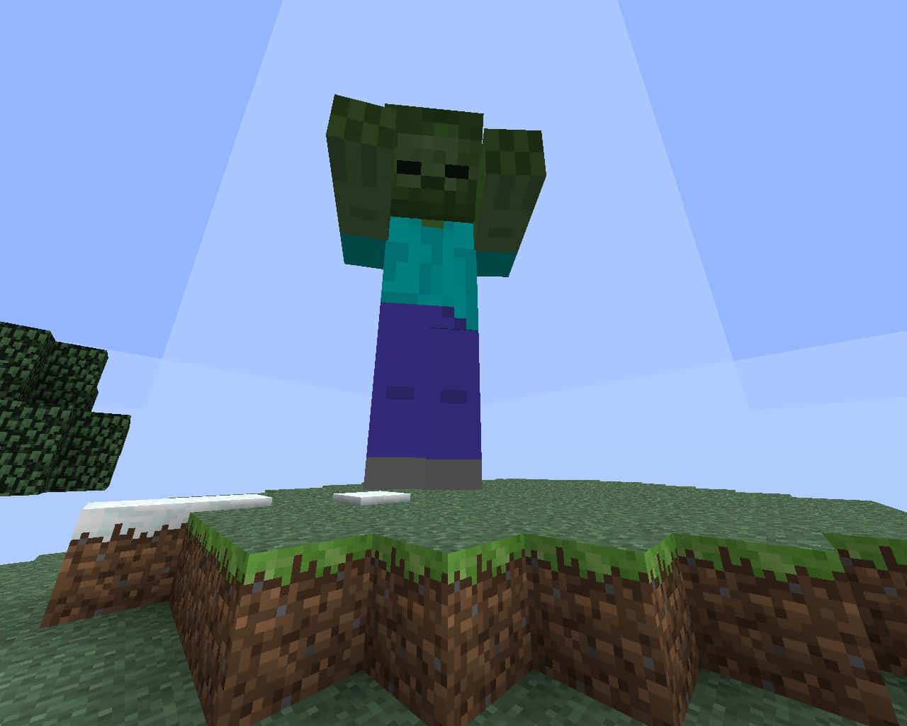 Minecraft, zombie, grassy block, HD Desktop Wallpaper