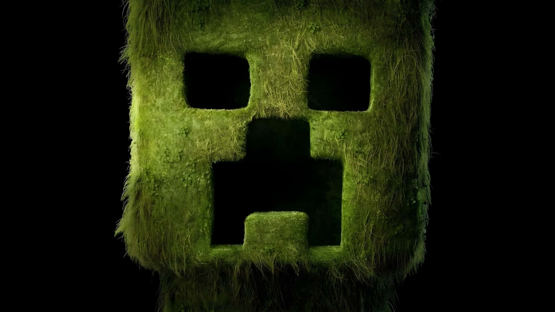 Minecraft Movie, creeper mask, glowing green, Full HD Desktop Wallpaper