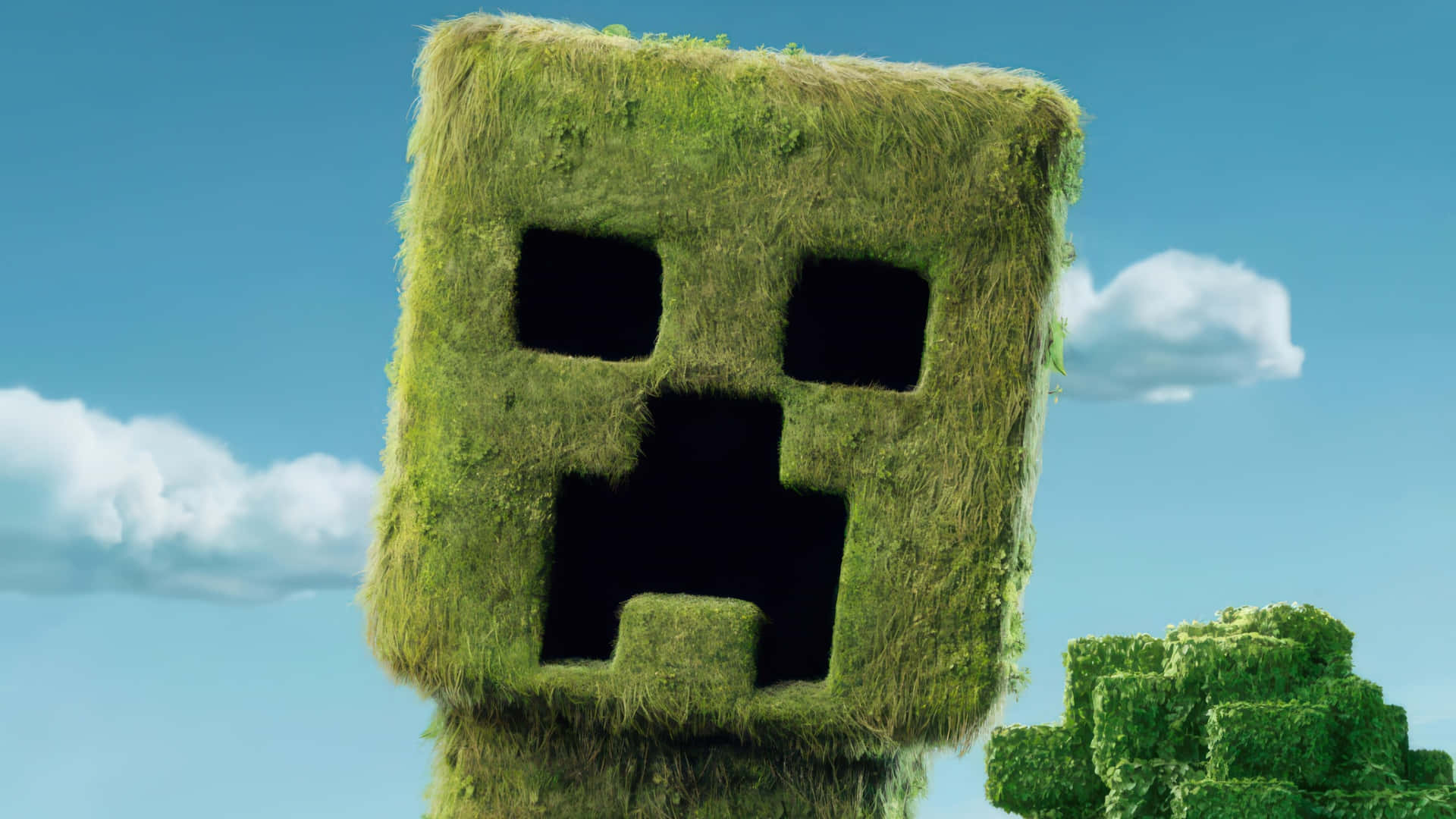 Minecraft Movie, creeper, mossy green, Full HD Desktop Wallpaper