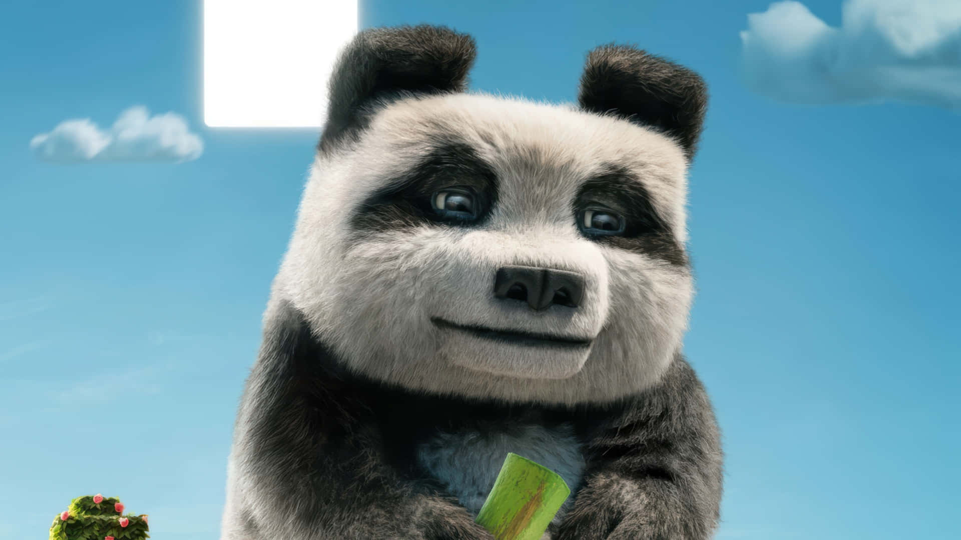 Minecraft Movie, panda character, black and white fur, Full HD Desktop Wallpaper