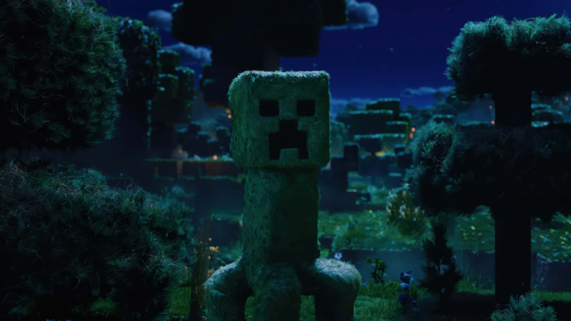 Minecraft Movie, creeper, mossy textured, Full HD Desktop Wallpaper