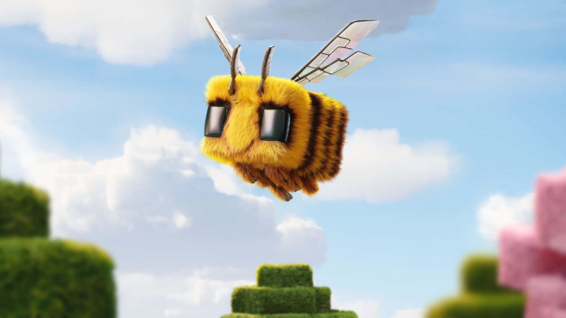 Minecraft Movie, bee character, yellow and black, Full HD Desktop Wallpaper
