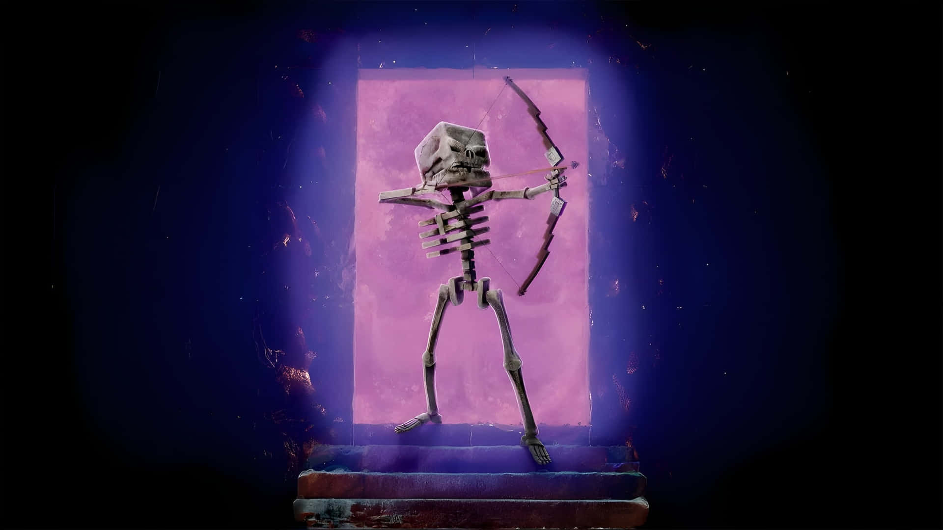Minecraft Movie, skeleton archer, stone steps, Full HD Desktop Wallpaper