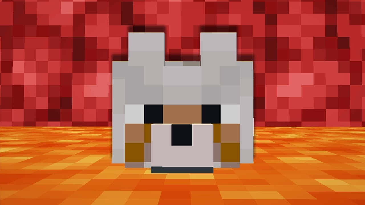Minecraft, pixelated fox head, gray fur, HD Desktop Wallpaper