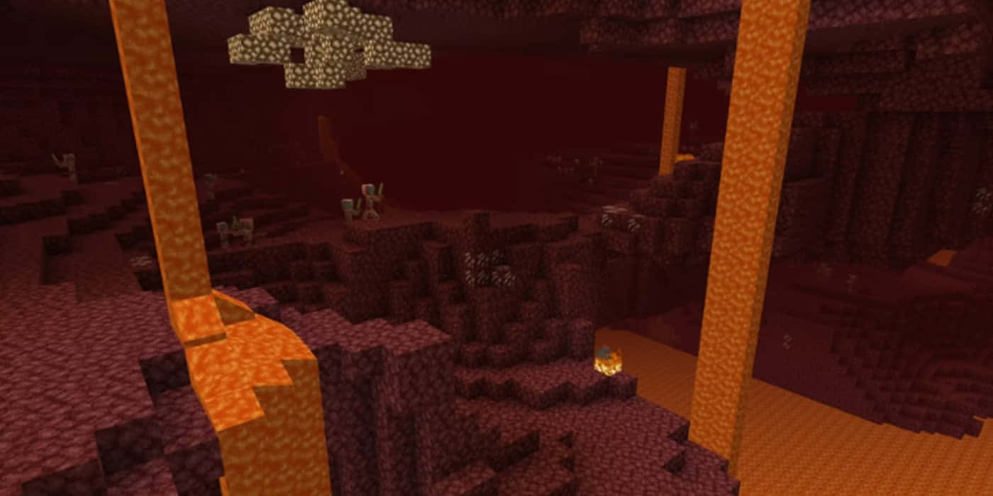 Minecraft Nether, lava flows, ghasts, HD Desktop Wallpaper