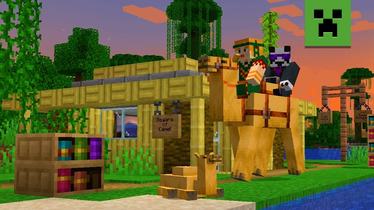 Minecraft, bamboo wood, camel, HD Desktop Wallpaper