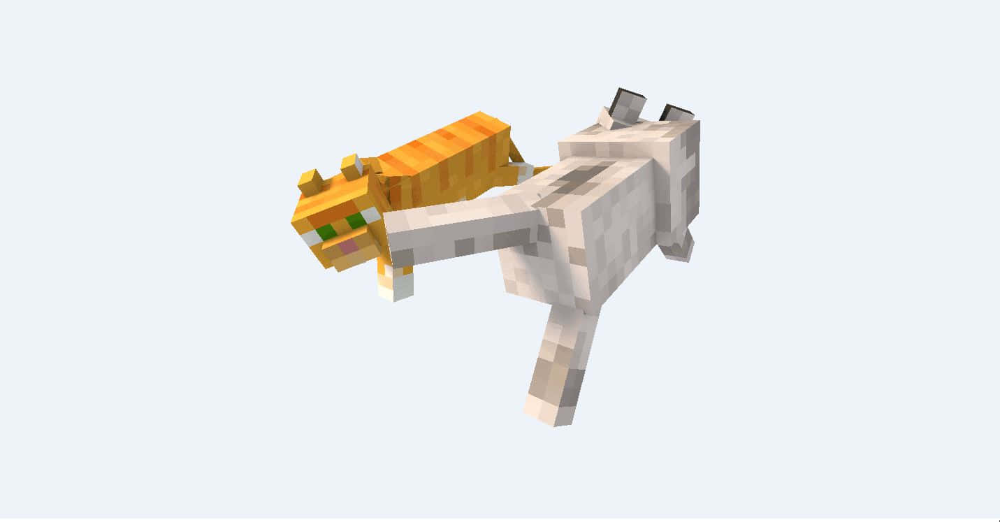Minecraft Pets, orange tabby cat, white cat, HD Desktop Wallpaper