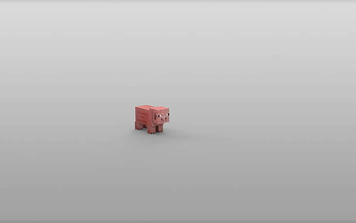 Minecraft Pig, pixelated, pink, SD Desktop Wallpaper