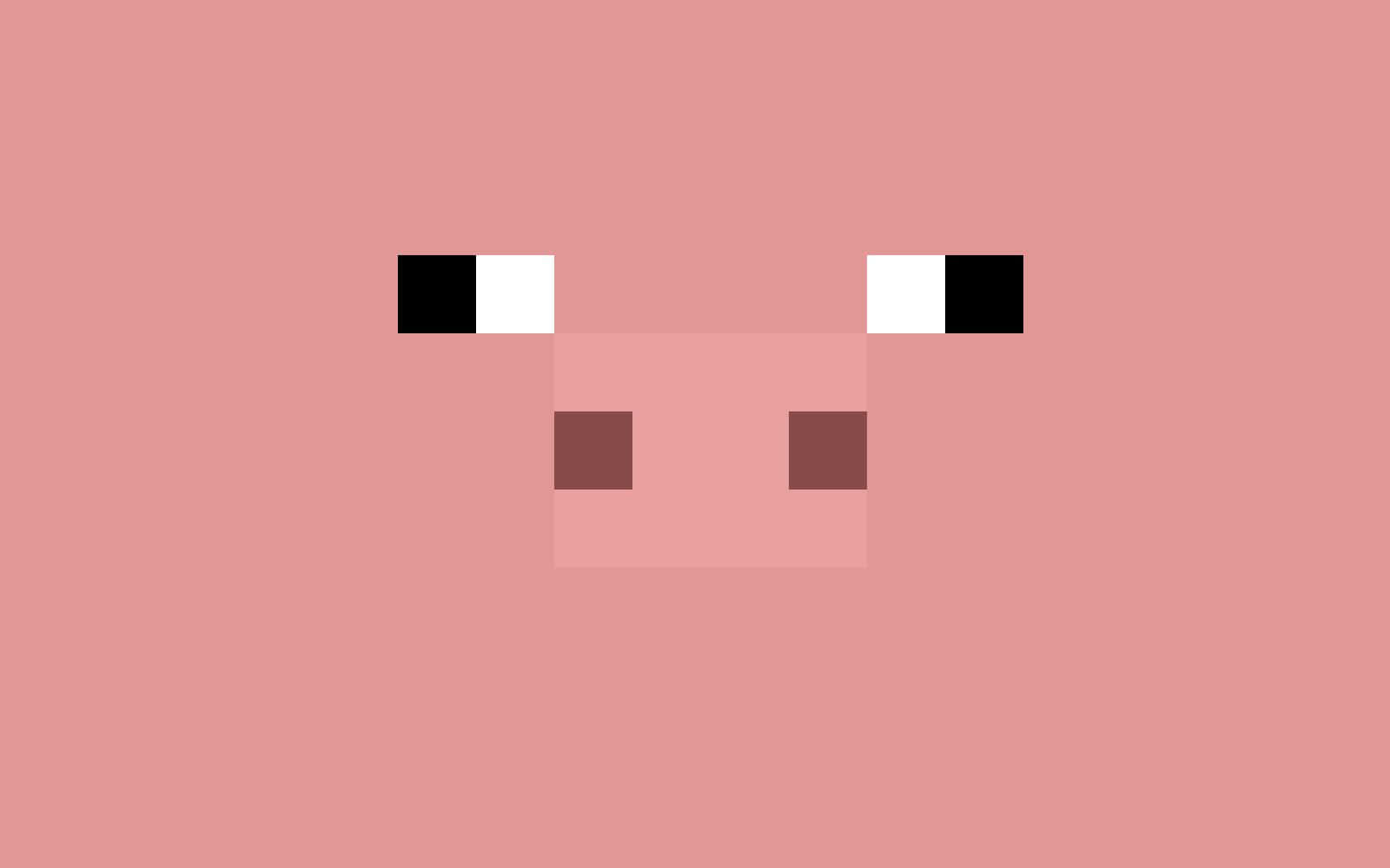 Minecraft Pig, pixelated, black and white eyes, HD Desktop Wallpaper
