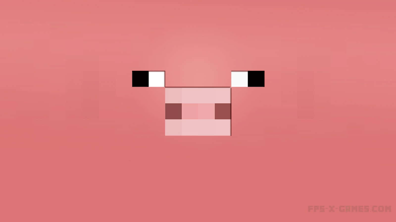 Minecraft Pig, pixelated, black and white eyes, HD Desktop Wallpaper