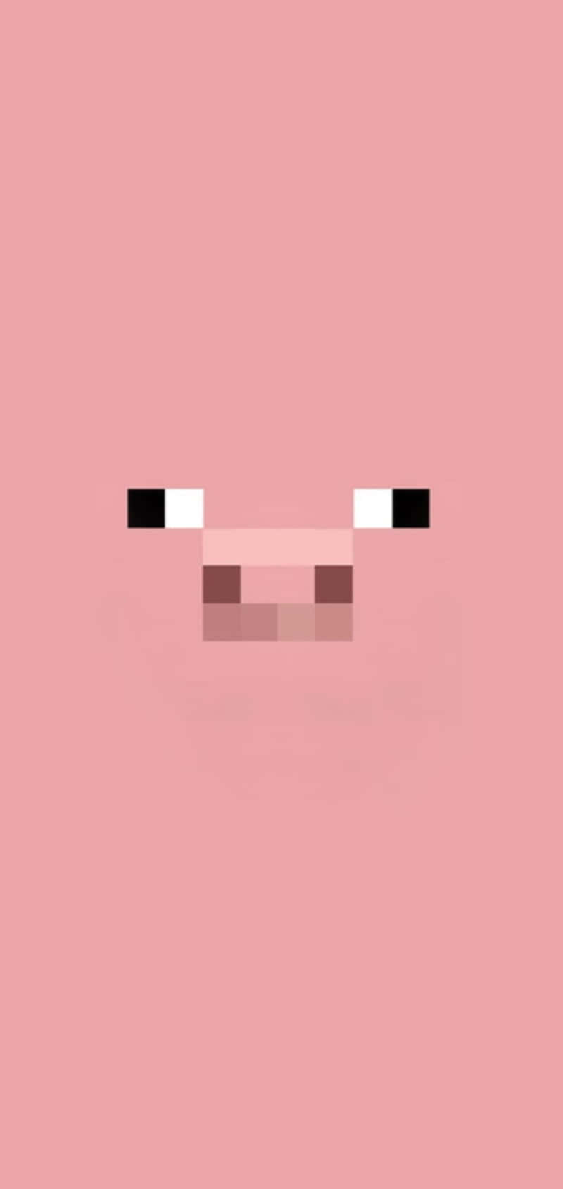 Minecraft Pig, pixelated pig face, black eyes, HD Phone Wallpaper