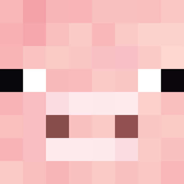 Minecraft Pig, pixelated pig face, pink squares, SD Desktop Wallpaper