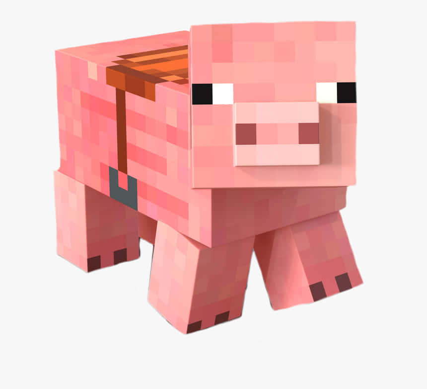 Minecraft Pig, pixelated, pink, SD Desktop Wallpaper