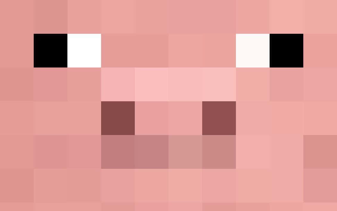 Minecraft Pig, pixelated, close-up, SD Desktop Wallpaper