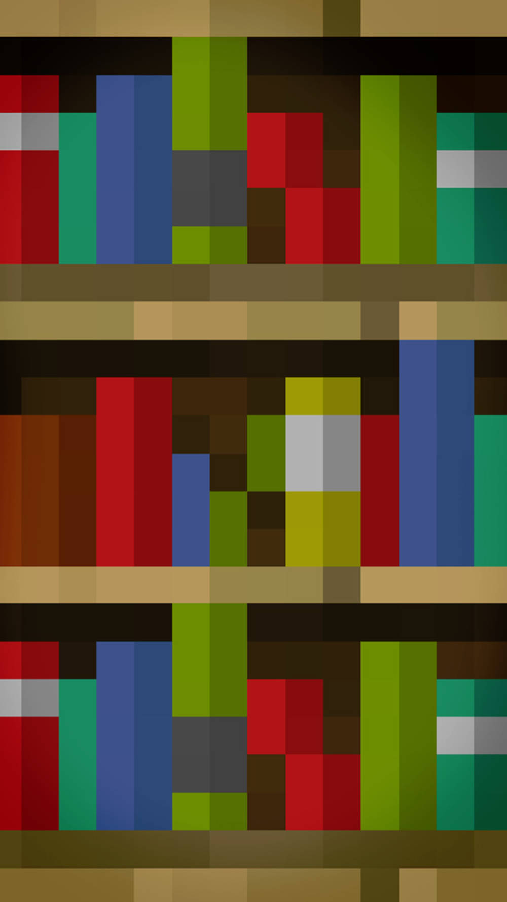 Minecraft, bookshelf, colorful books, HD Phone Wallpaper