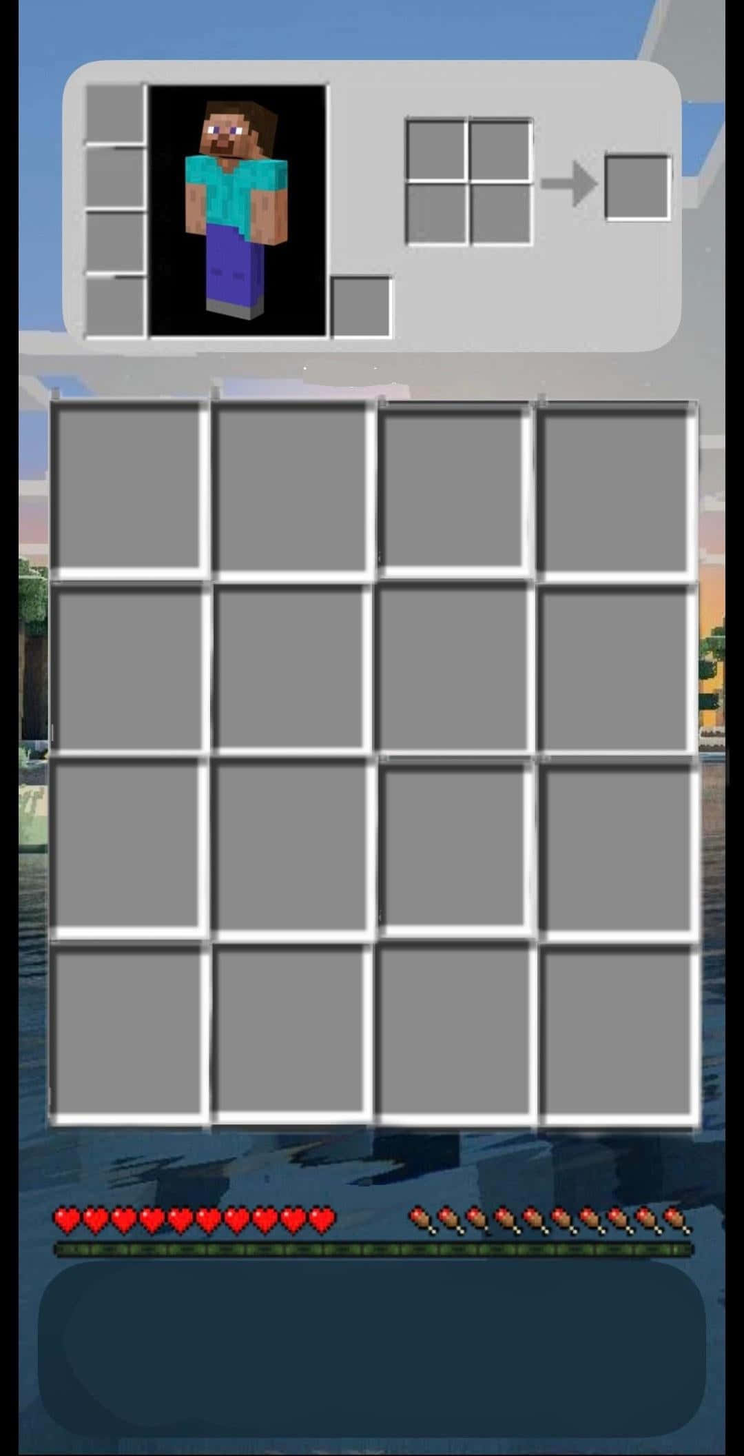 Minecraft, inventory screen, Survival Mode, Full HD Phone Wallpaper