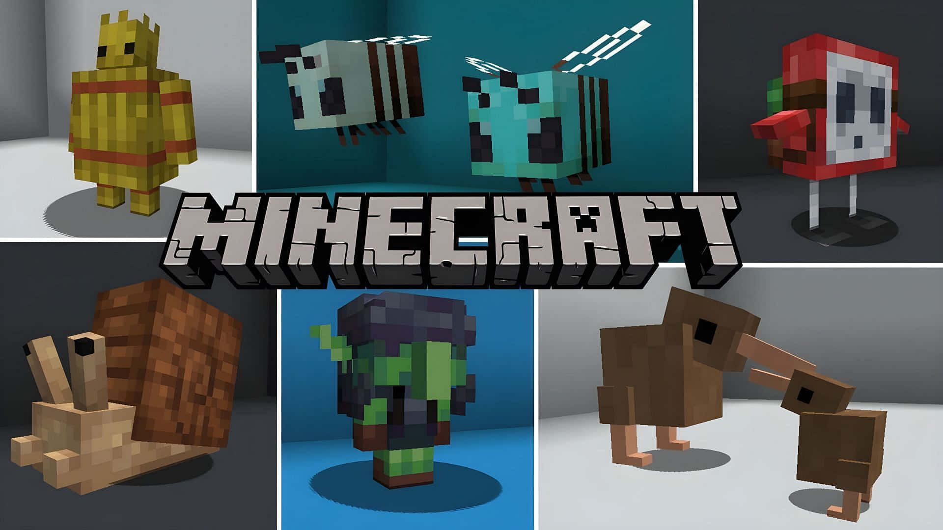 Minecraft, pig, sheep, Full HD Desktop Wallpaper