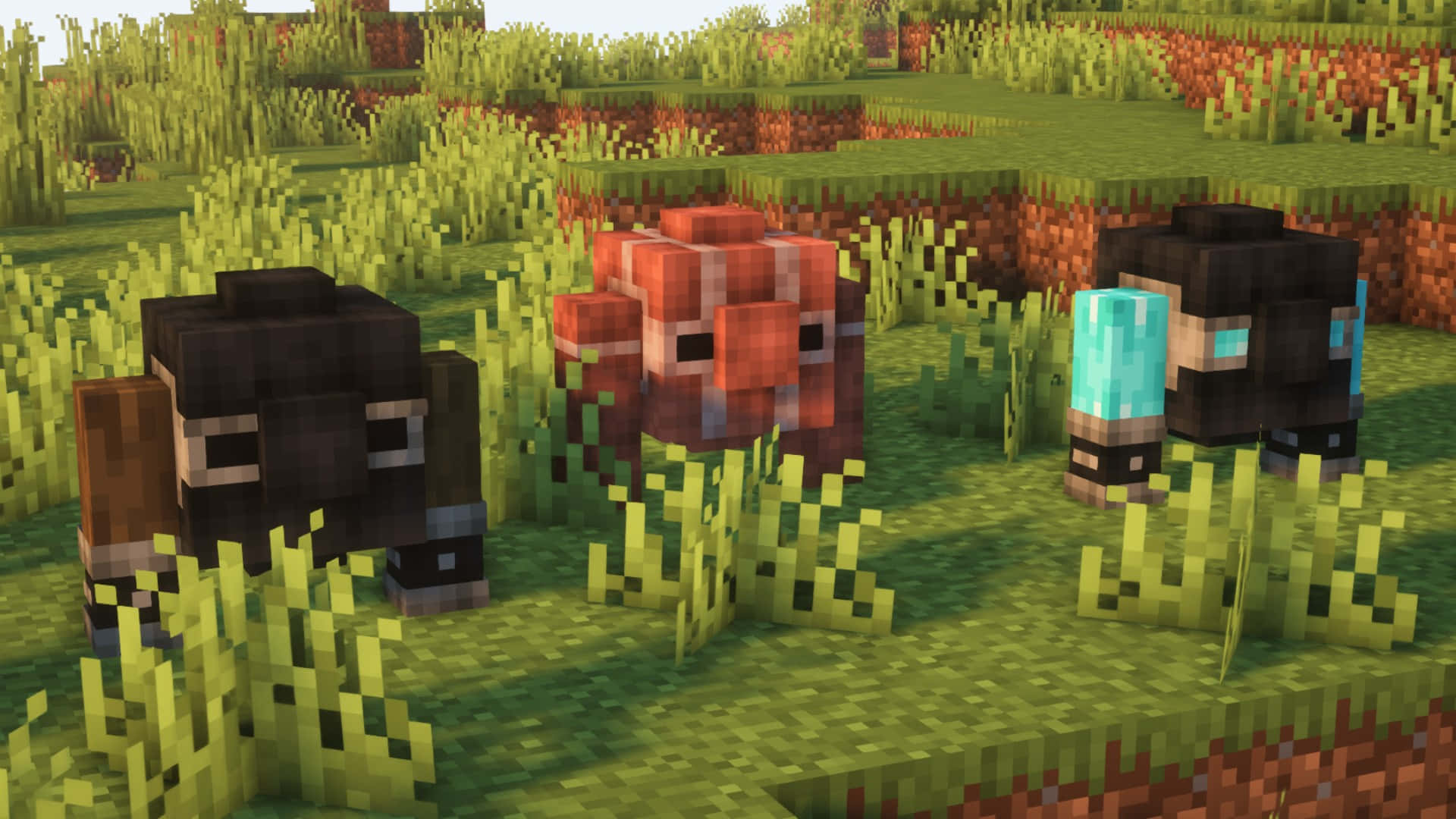 Minecraft, villagers, blocky terrain, Full HD Desktop Wallpaper