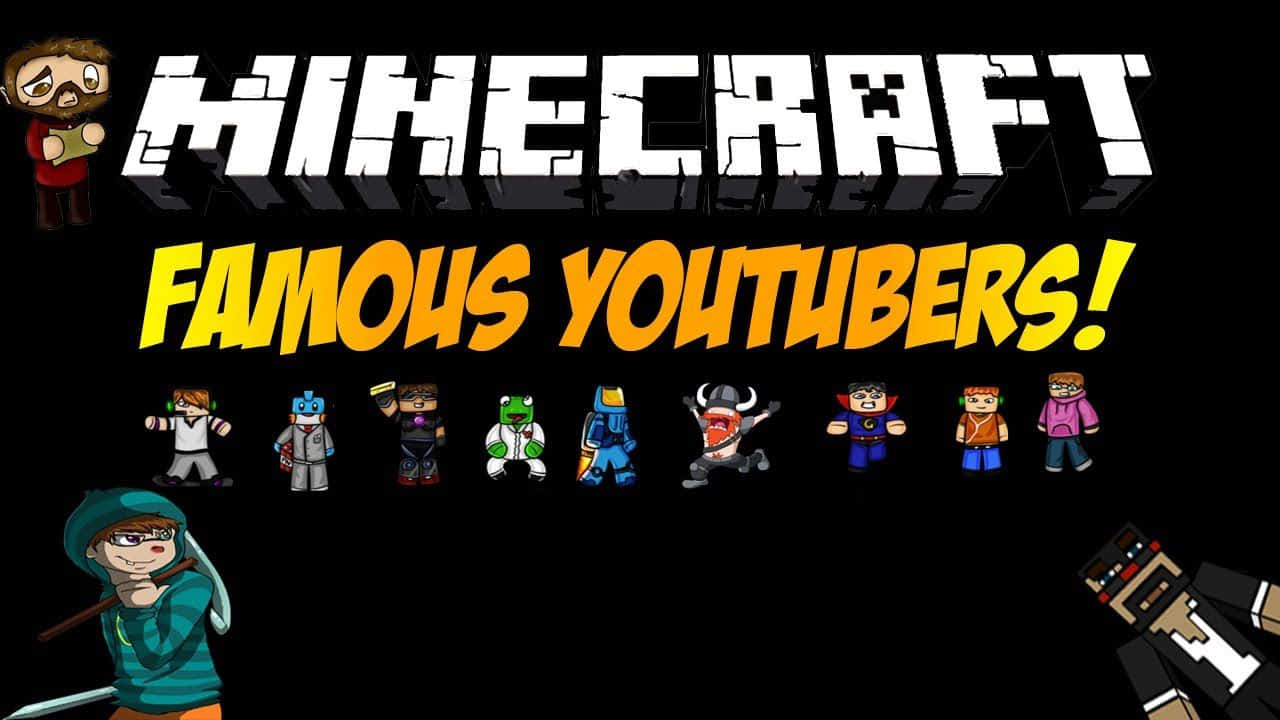 Minecraft, YouTubers, blocky avatars, HD Desktop Wallpaper