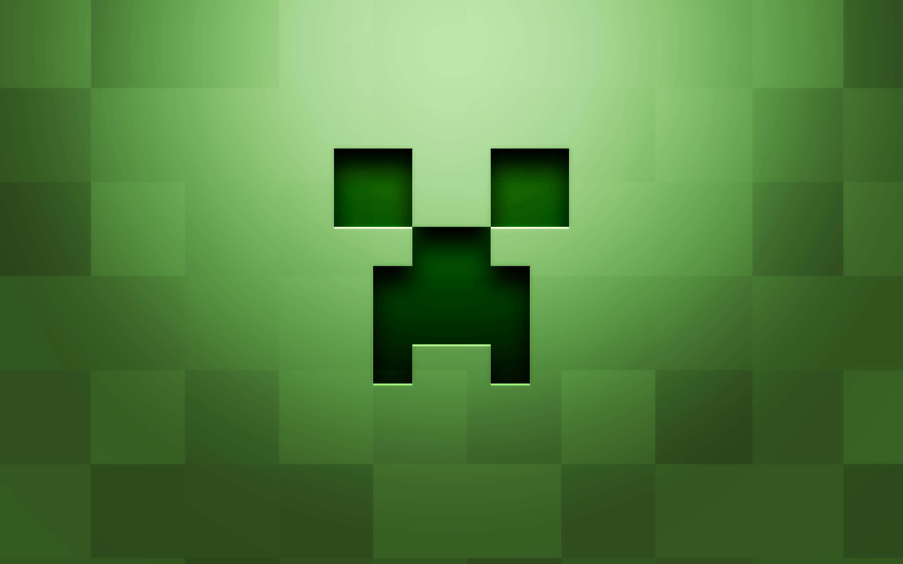 Minecraft, creeper, pixelated green creeper face, 2K Desktop Wallpaper