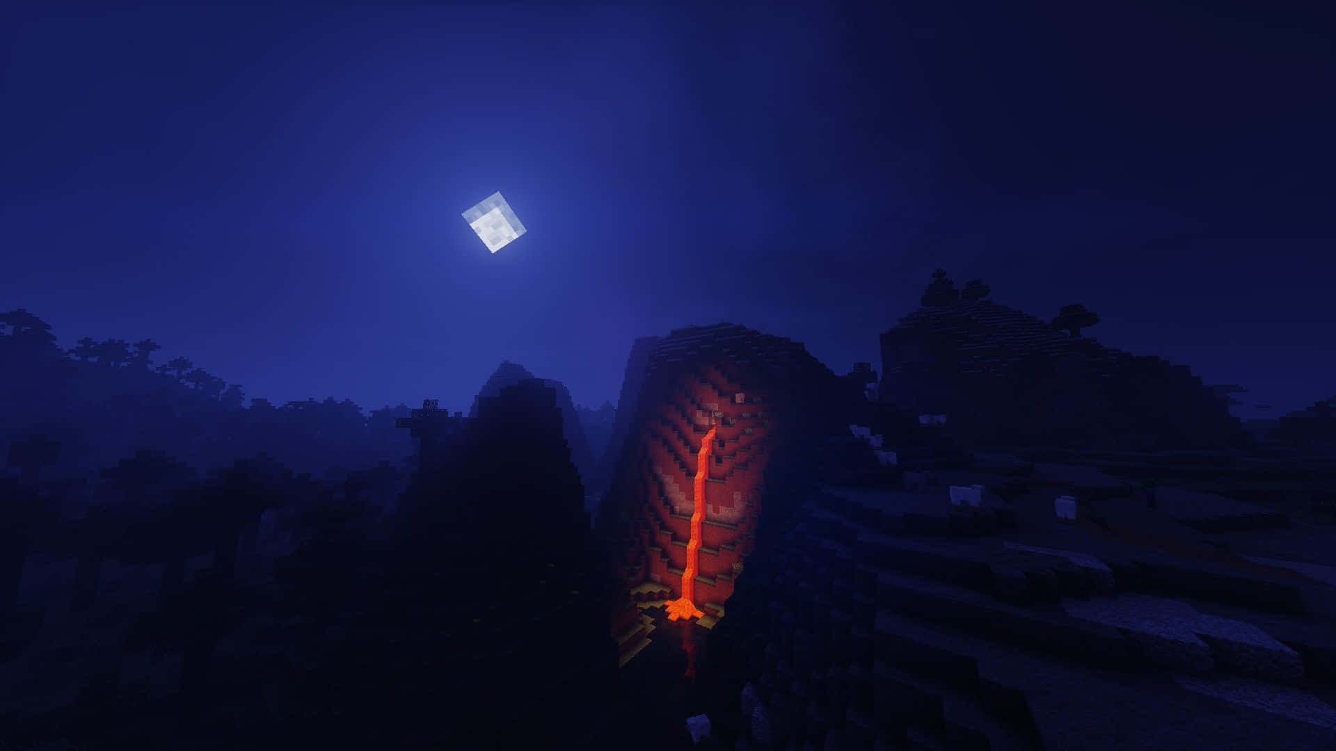 Minecraft, shaders, lava flow, Full HD Desktop Wallpaper