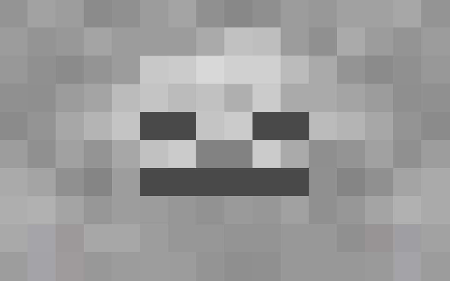Minecraft Skeleton, pixelated gray skull, black eye sockets, HD Desktop Wallpaper