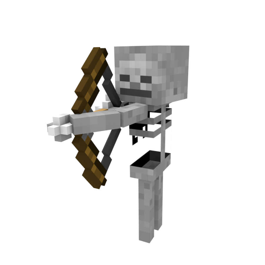 Minecraft Skeleton, pixelated, blocky digital style, SD Desktop Wallpaper