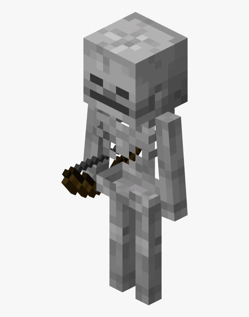 Minecraft skeleton, pixelated, bow, SD Phone Wallpaper