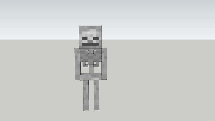Minecraft Skeleton, pixelated, gray, SD Desktop Wallpaper